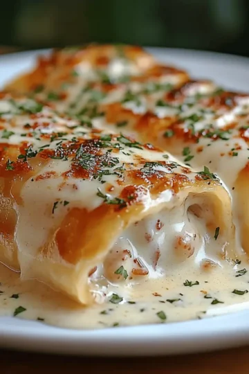 Chicken Alfredo Lasagna Rolls