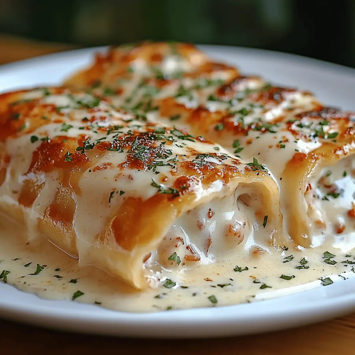 Chicken Alfredo Lasagna Rolls