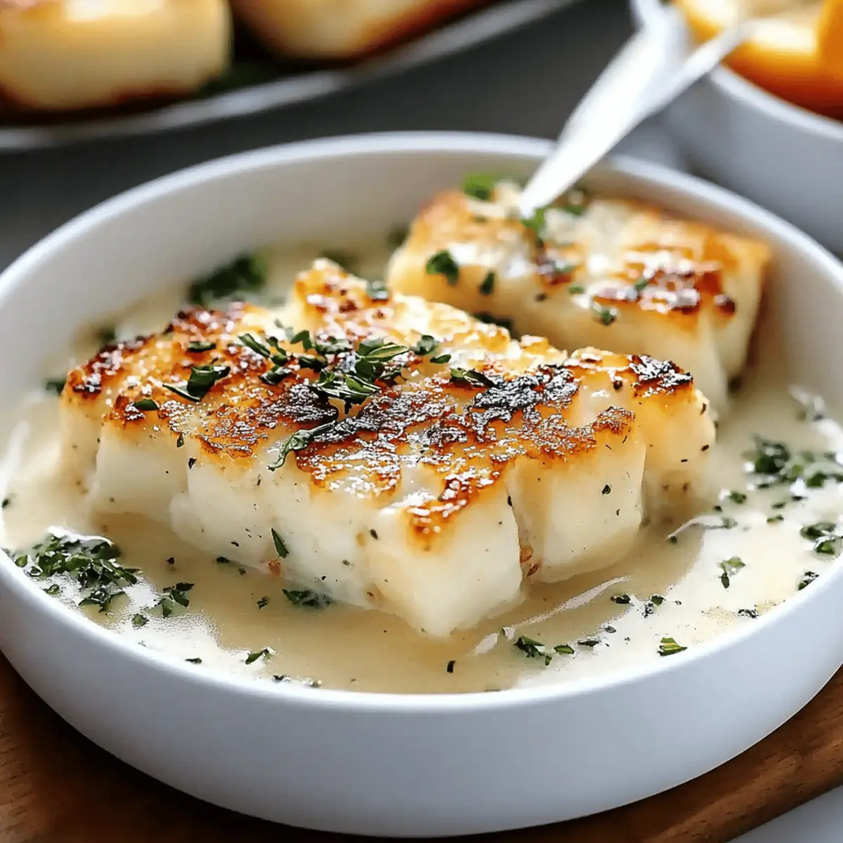 Baked Cod in Coconut Lemon Cream Sauce