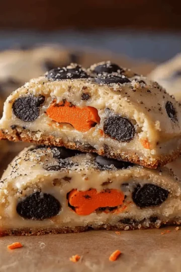 Halloween Oreo Stuffed Chocolate Chip Cookies