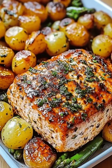 Sheetpan Salmon and Potatoes With Veggies