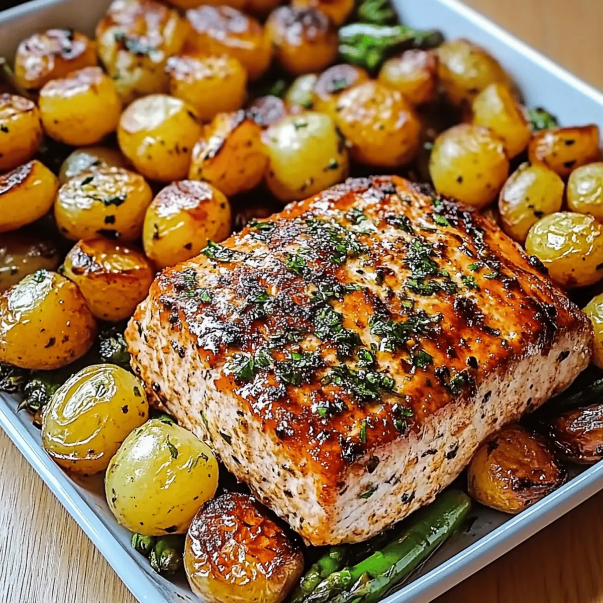 Sheetpan Salmon and Potatoes With Veggies