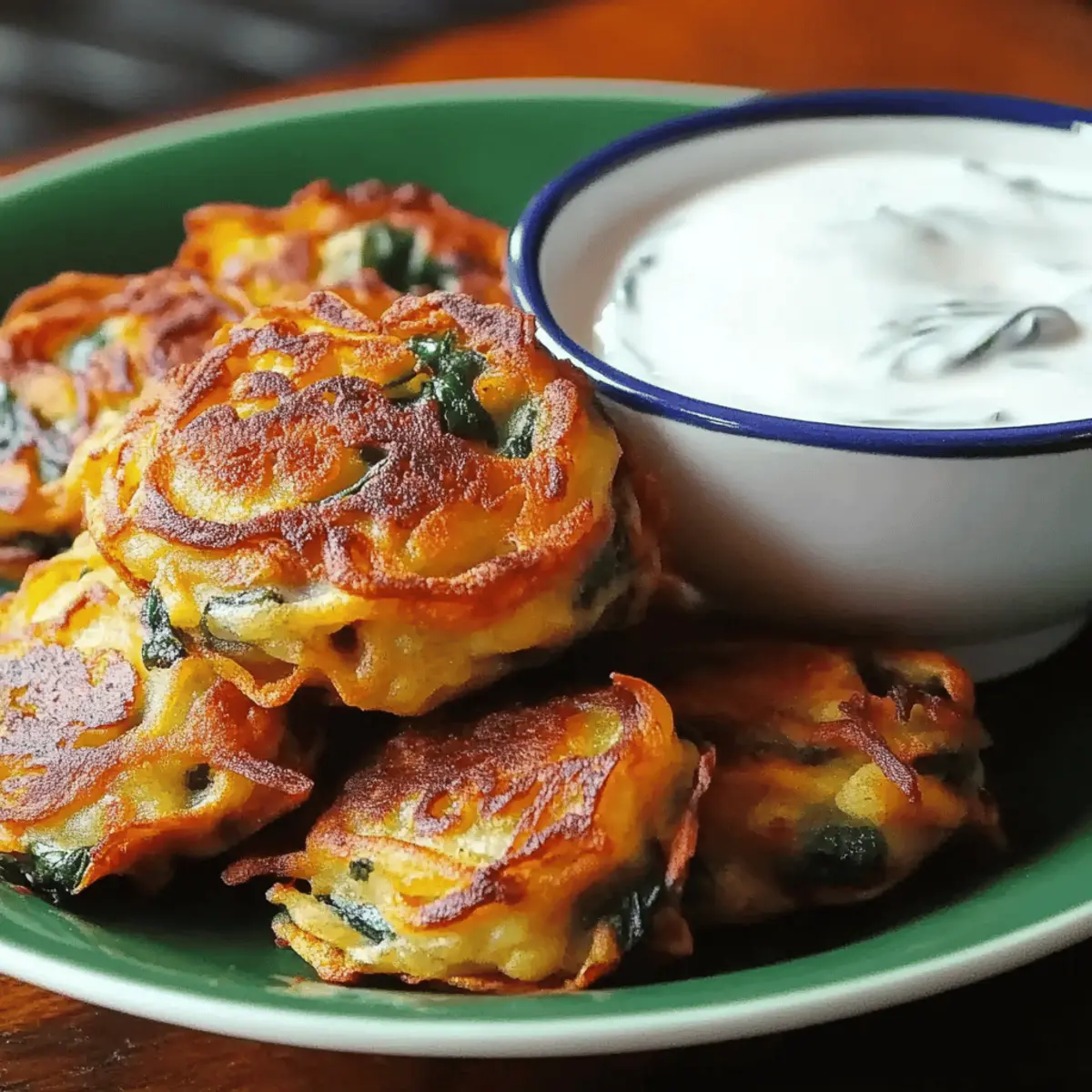 Onion and Spinach Pakoras with Mint Raita