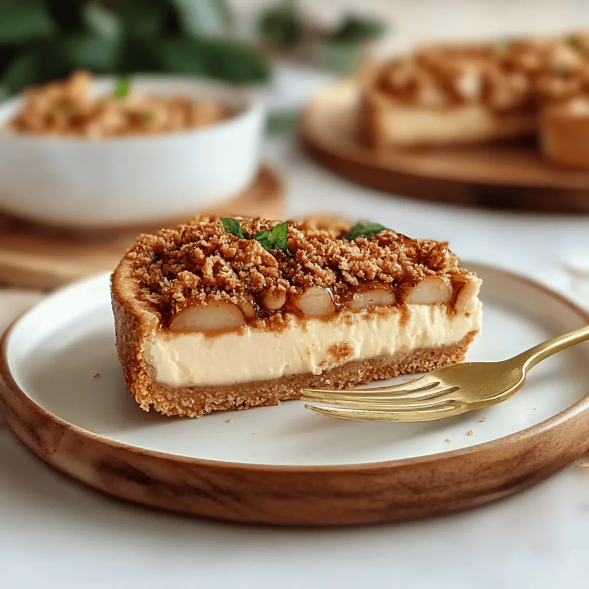 Vegan Apple Crumble Cheesecake