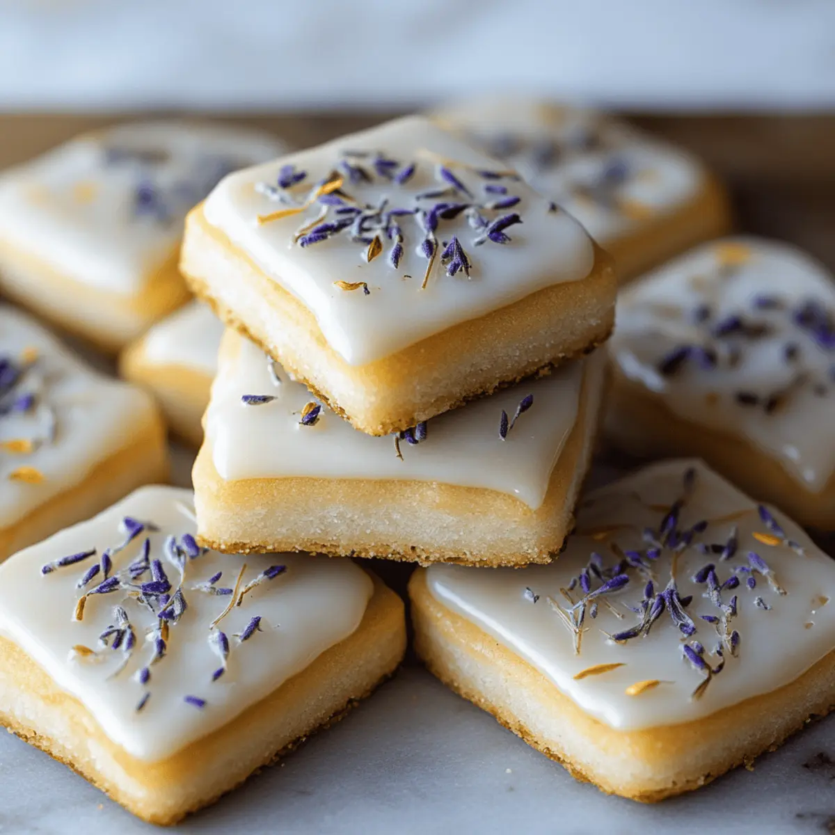 Iced Lemon Lavender Shortbread Cookies