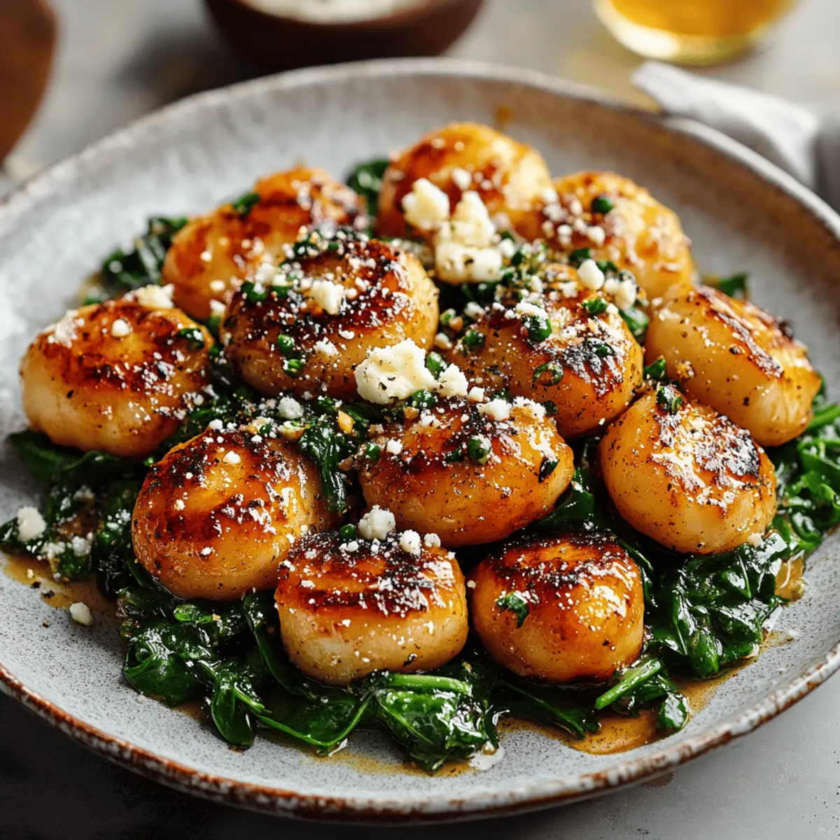 Crispy Gnocchi With Spinach And Feta