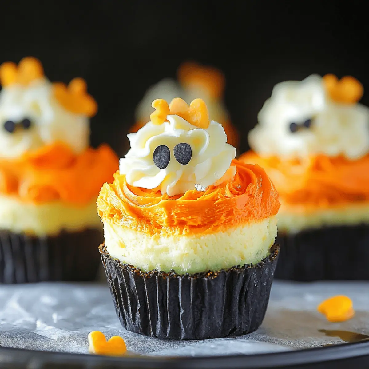 Mini Candy Corn Cheesecakes