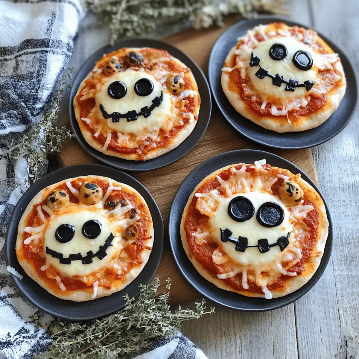 Halloween Mini Pizzas