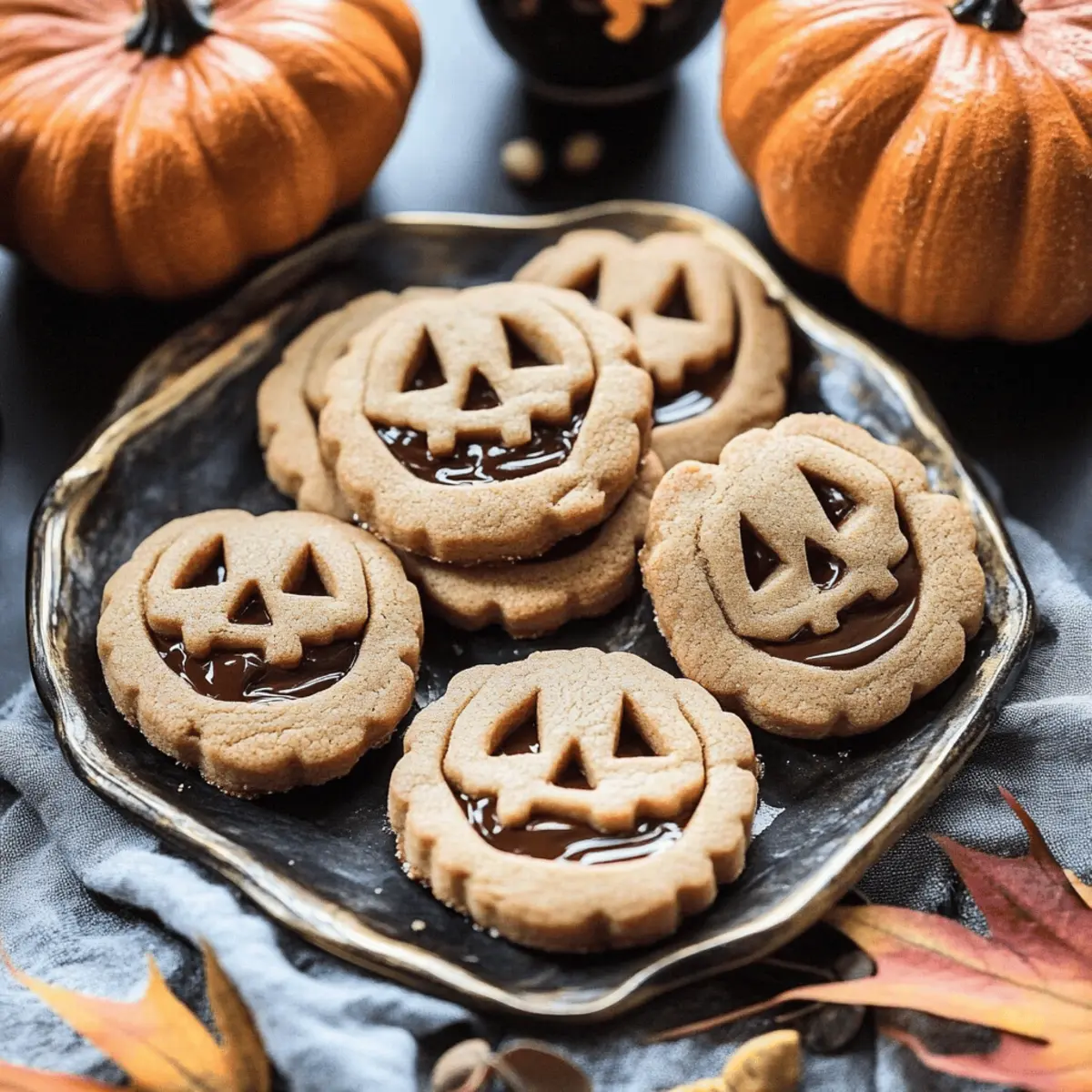 Milk Chocolate Stuffed Jack-O’-Lantern Cookies