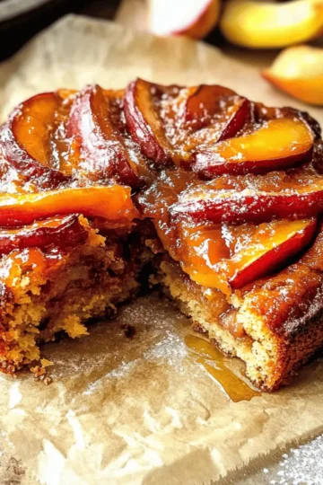 Bourbon Peach Upside Down Cake