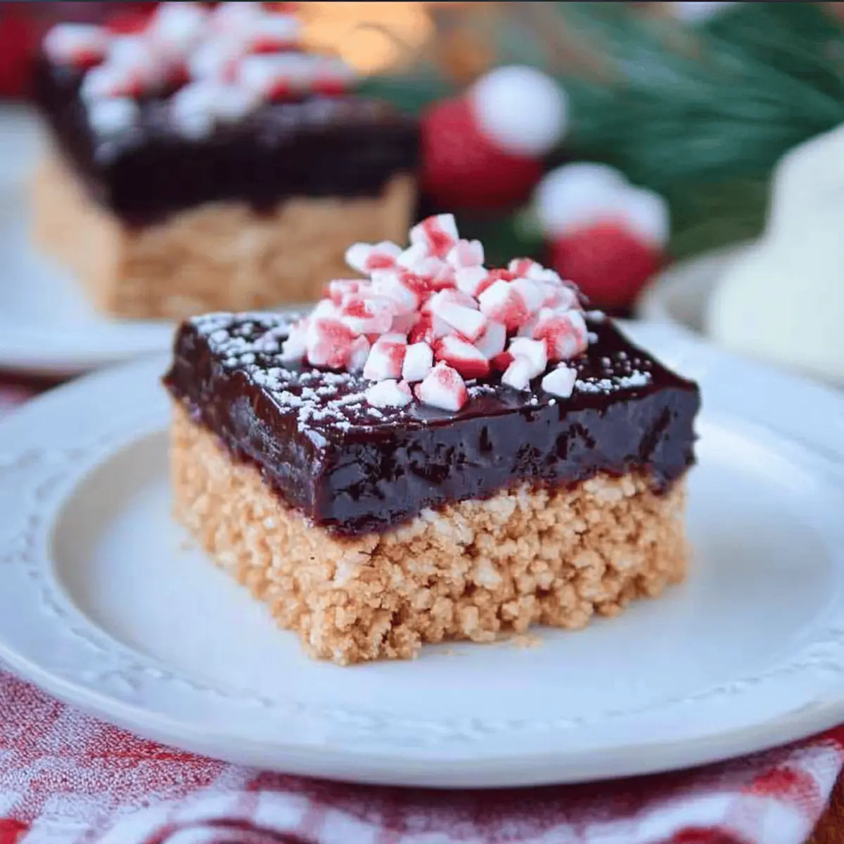 Chocolate Peppermint Rice Crispy Bars