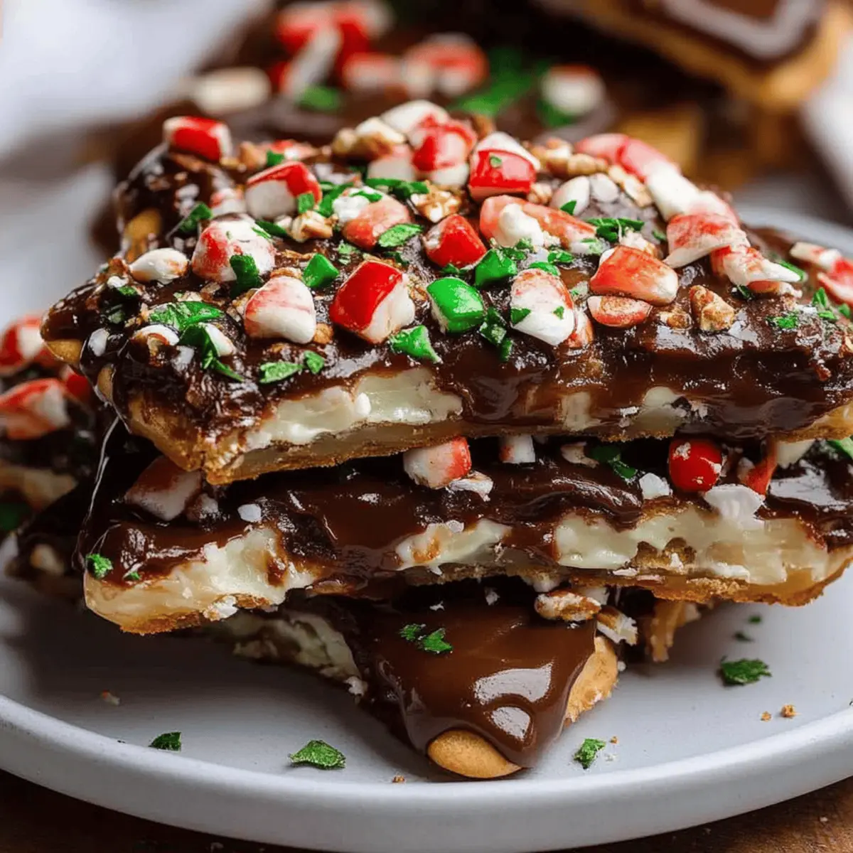 Peppermint Dark Chocolate Pretzel Bark