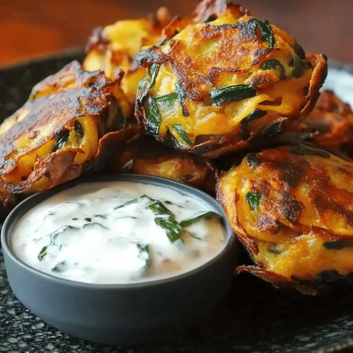 Onion and Spinach Pakoras with Mint Raita