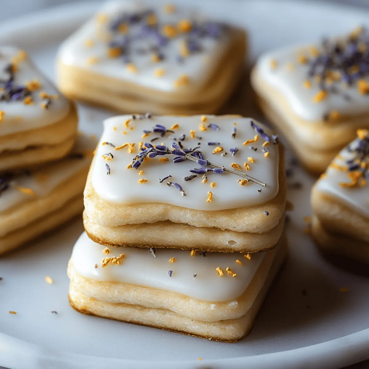 Iced Lemon Lavender Shortbread Cookies