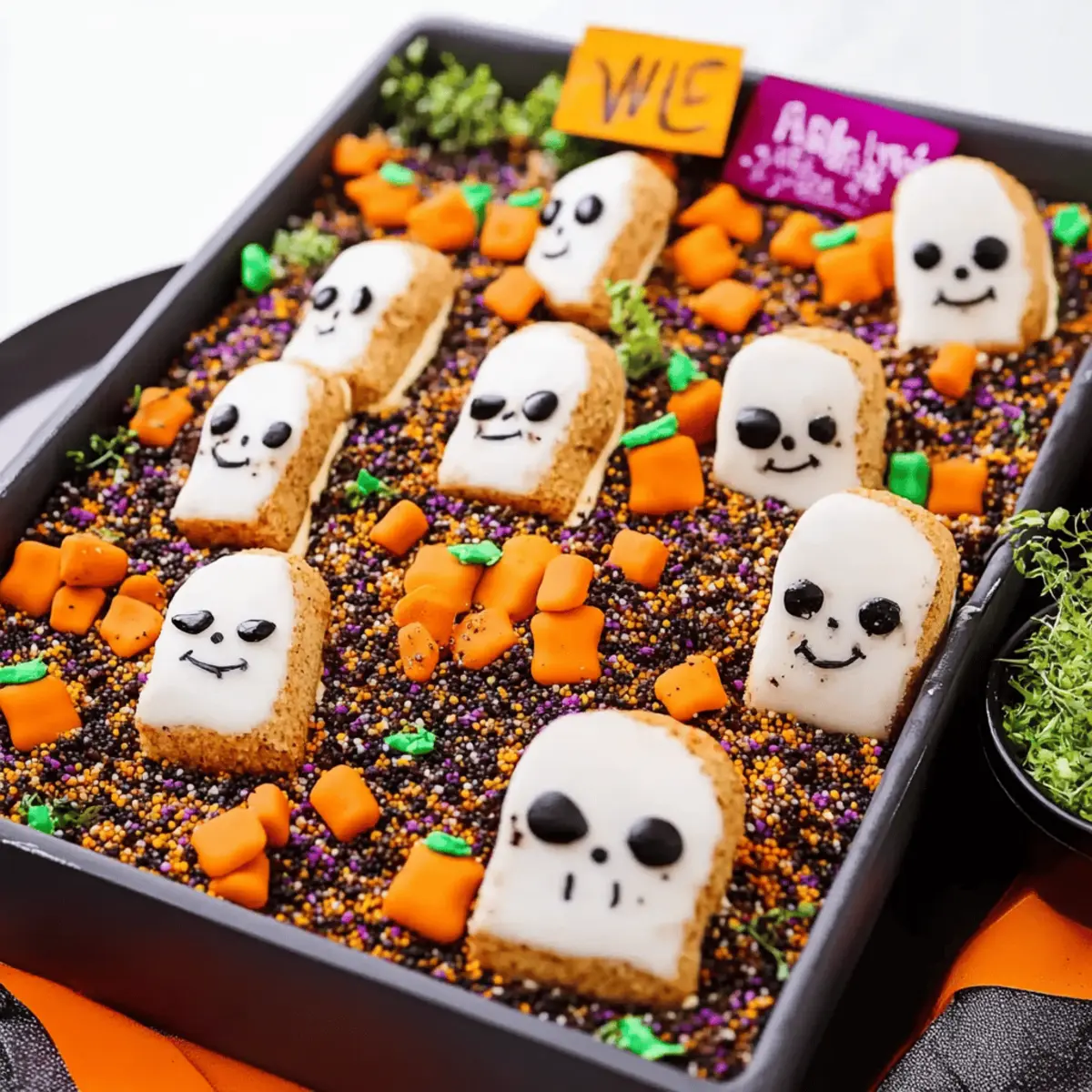 Halloween Graveyard Chocolate Poke Cake