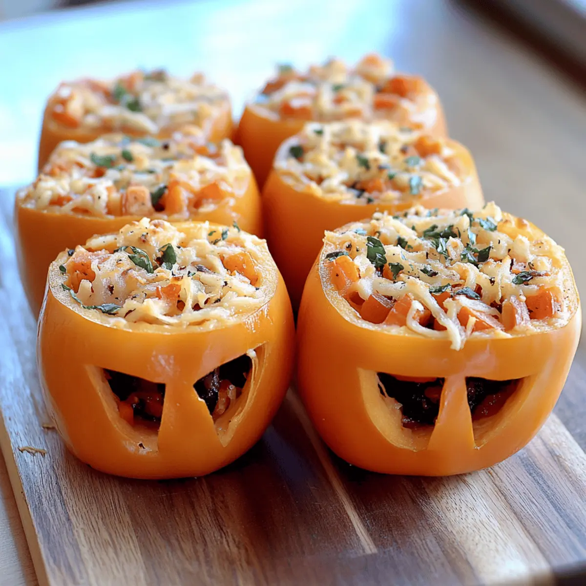 Shredded Chicken & Rice Stuffed Peppers