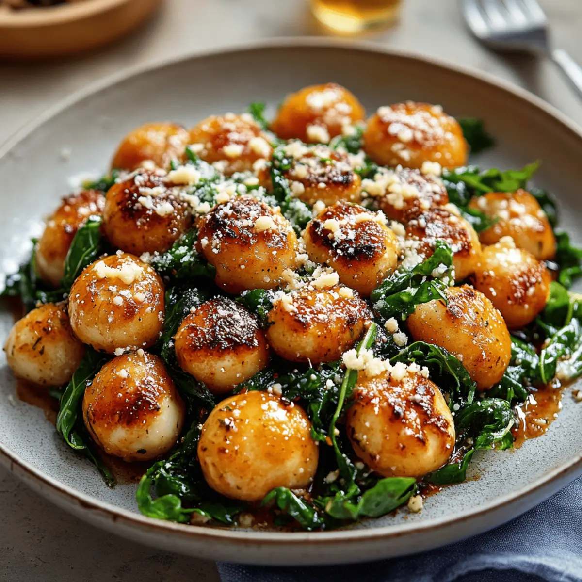 Crispy Gnocchi With Spinach And Feta