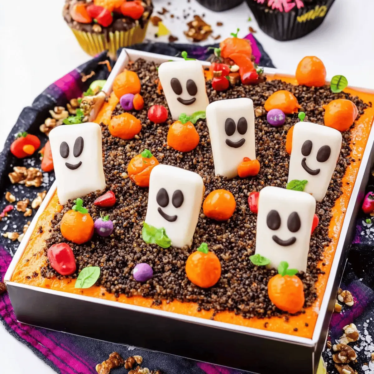 Halloween Graveyard Chocolate Poke Cake