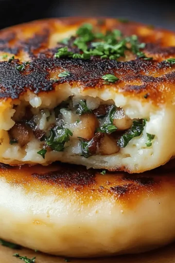 Mushroom Stuffed Potato Cakes