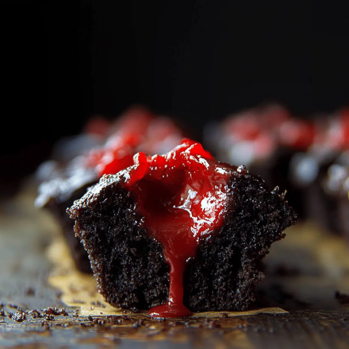 Bleeding Black Cupcakes