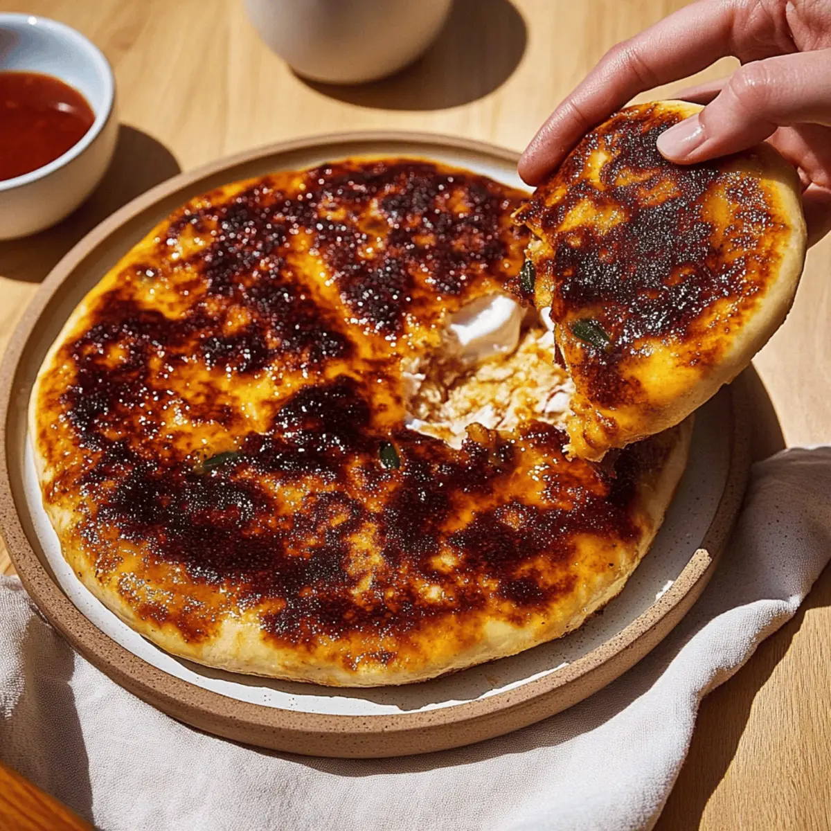 Chili Crisp Cottage Cheese Flatbreads