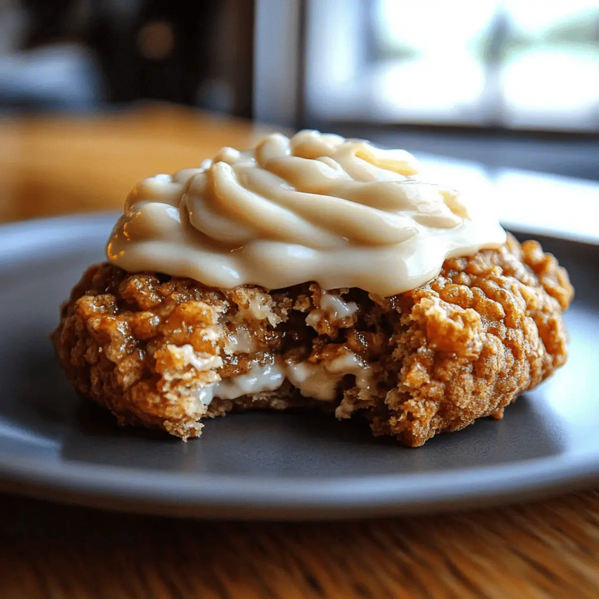 Soft Chewy Pumpkin Oatmeal Cookies Maple Frosting