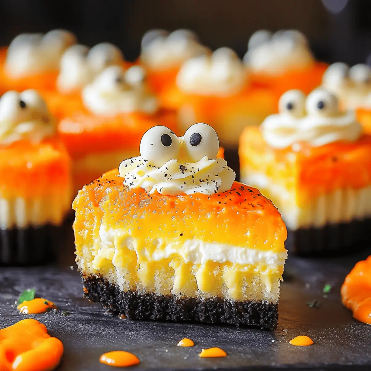 Mini Candy Corn Cheesecakes