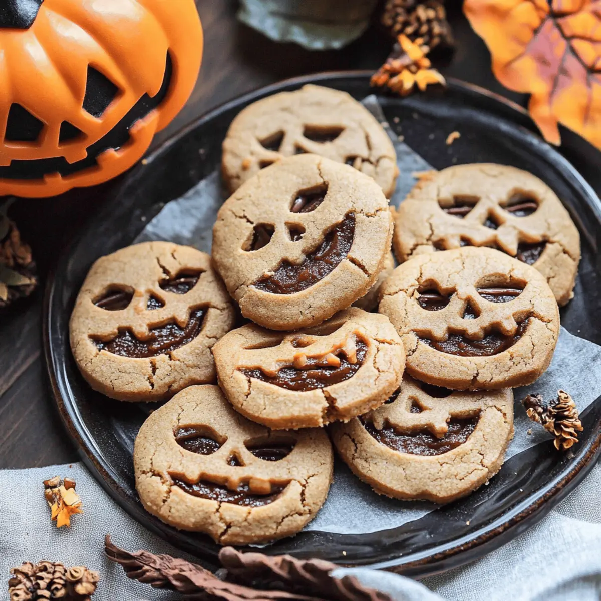Milk Chocolate Stuffed Jack-O’-Lantern Cookies