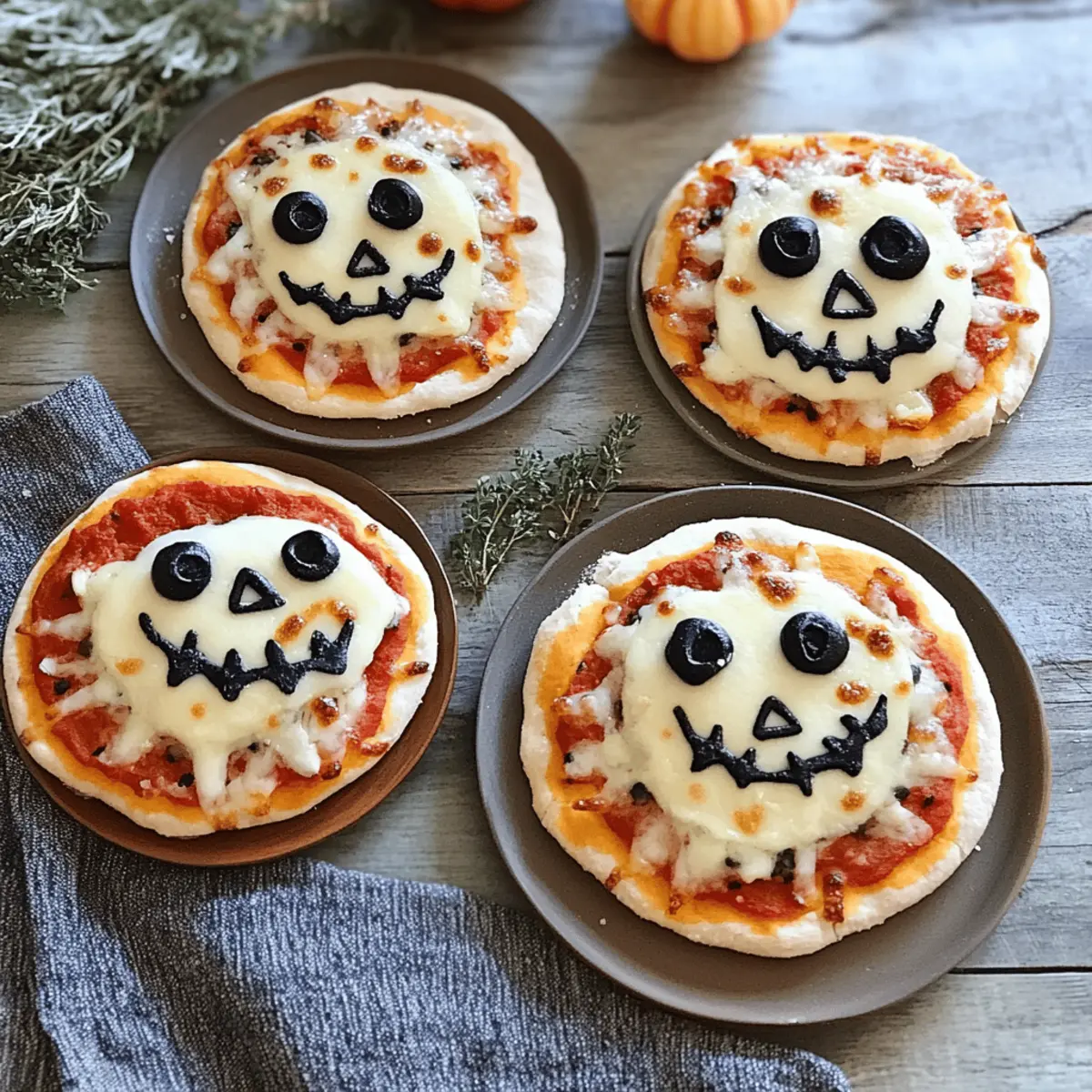 Halloween Mini Pizzas