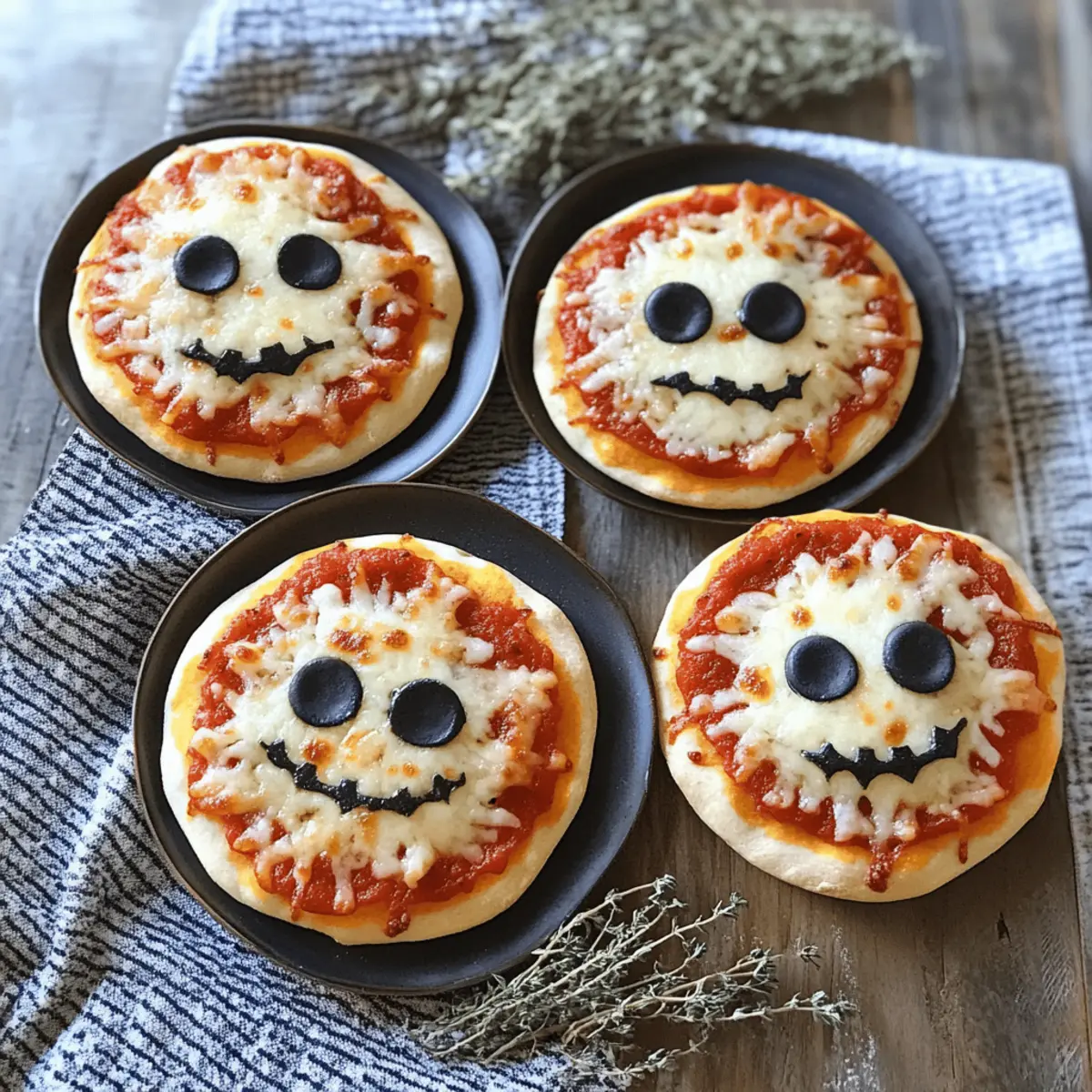 Halloween Mini Pizzas