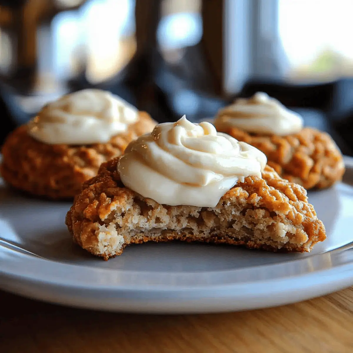 Soft Chewy Pumpkin Oatmeal Cookies Maple Frosting