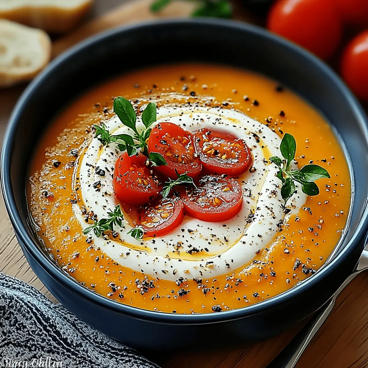 Creamy Roasted Garlic Tomato Soup