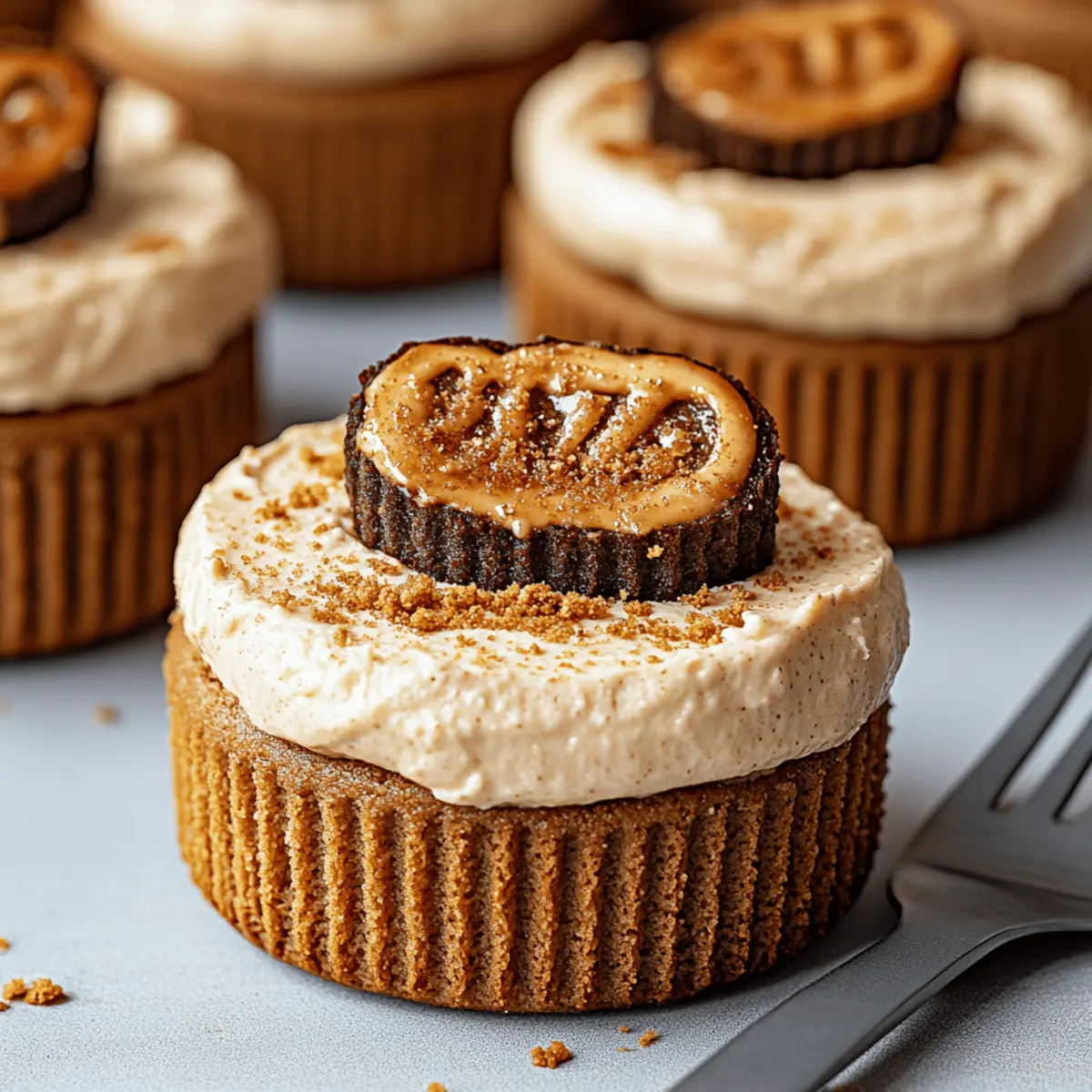 No Bake Mini Biscoff Cheesecakes