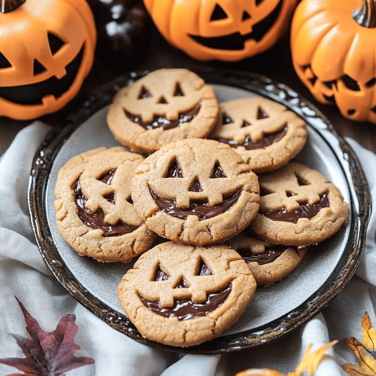 Milk Chocolate Stuffed Jack-O’-Lantern Cookies