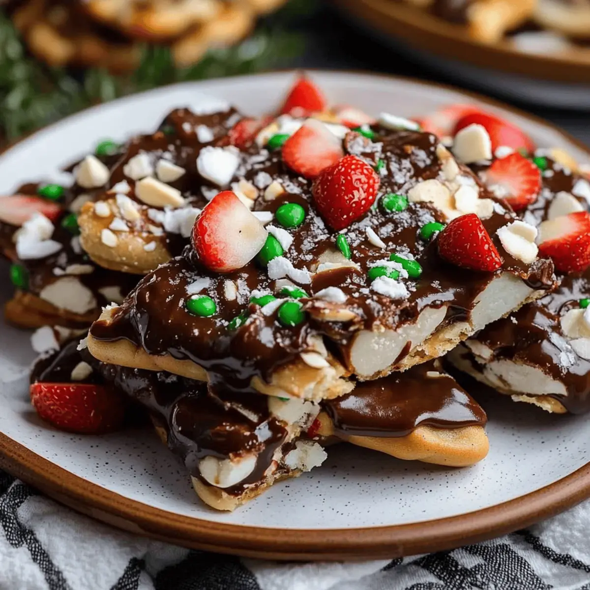 Peppermint Dark Chocolate Pretzel Bark
