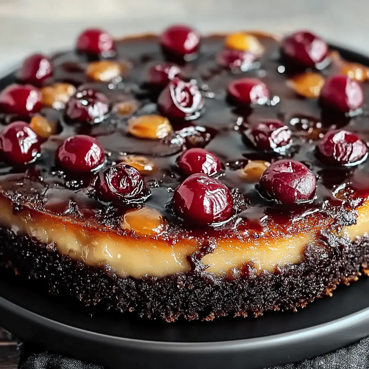 Chocolate Cherry Upside Down Cake