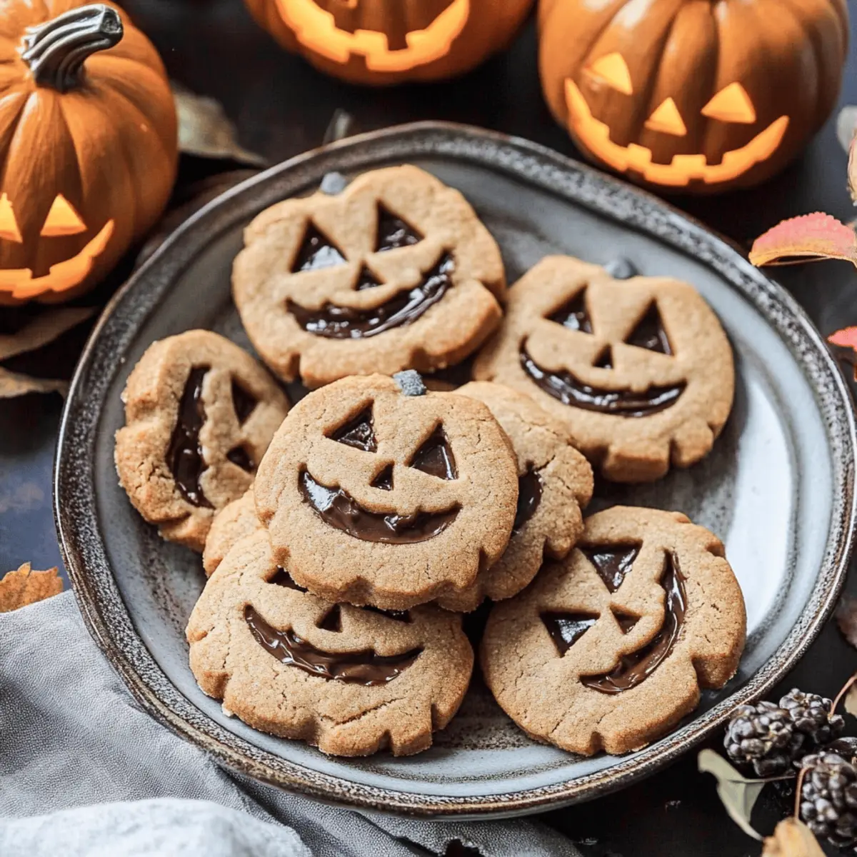Milk Chocolate Stuffed Jack-O’-Lantern Cookies