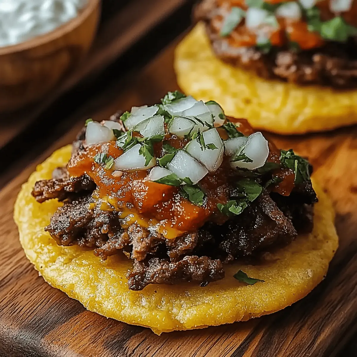 Mexican Tostadas de Carne Asada