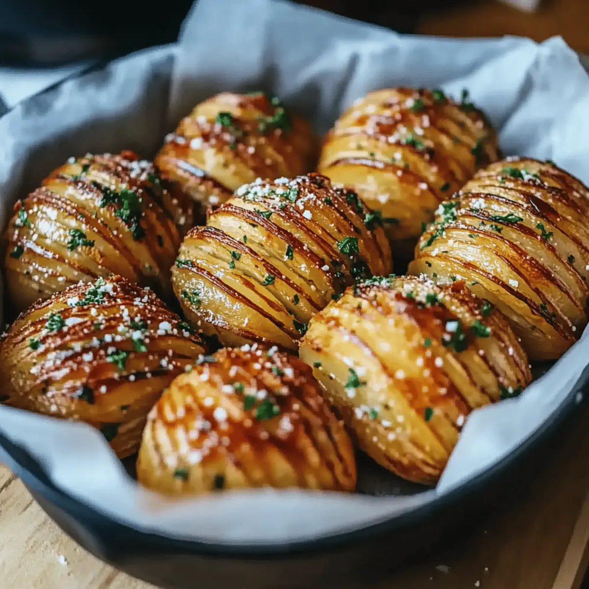 Salt & Pepper Mini Hasselback Potatoes