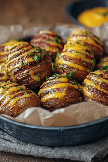 Oven-Baked Mini Hasselback Potatoes with Vegan Cajun Mayo