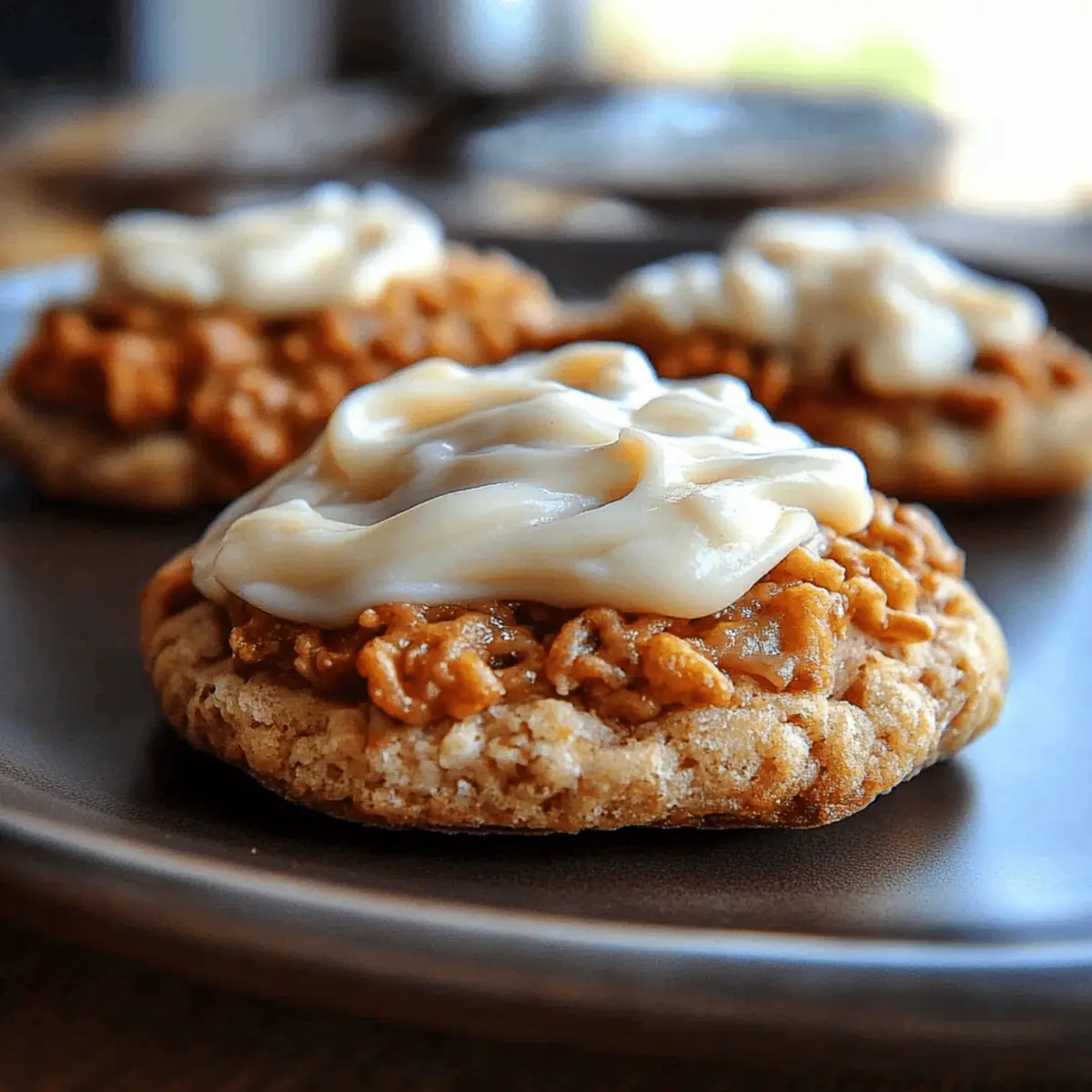 Soft Chewy Pumpkin Oatmeal Cookies Maple Frosting
