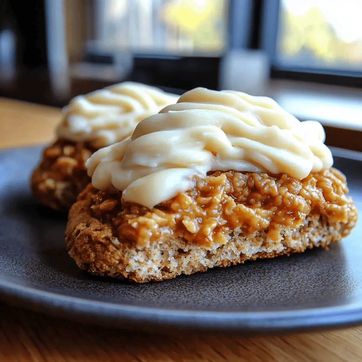 Soft Chewy Pumpkin Oatmeal Cookies Maple Frosting
