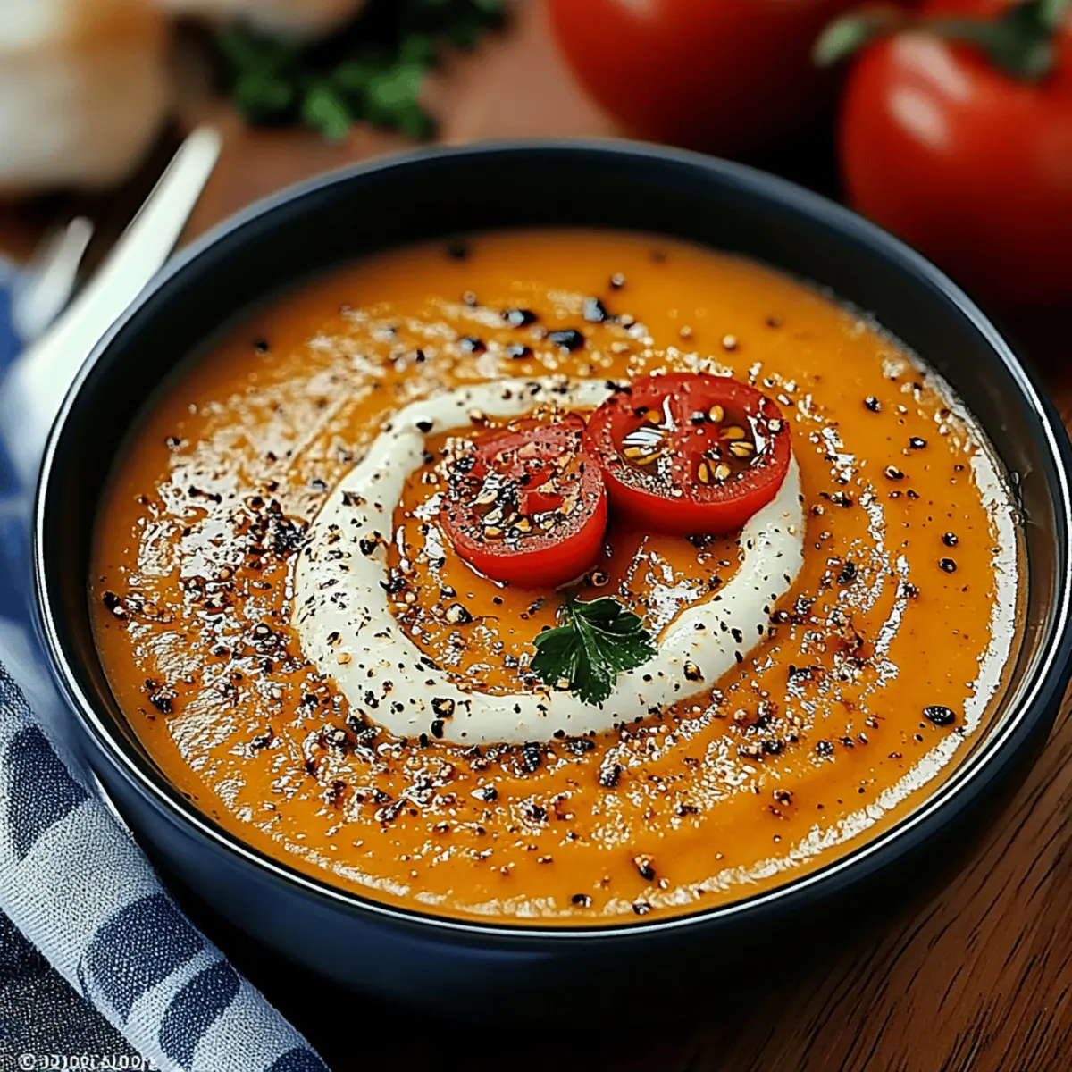 Creamy Roasted Garlic Tomato Soup