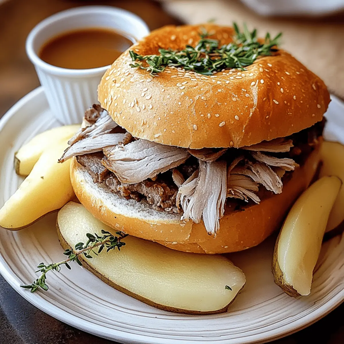 Savory Roasted French Dip Sandwich
