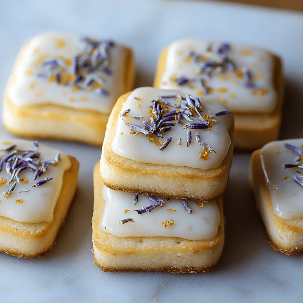 Iced Lemon Lavender Shortbread Cookies
