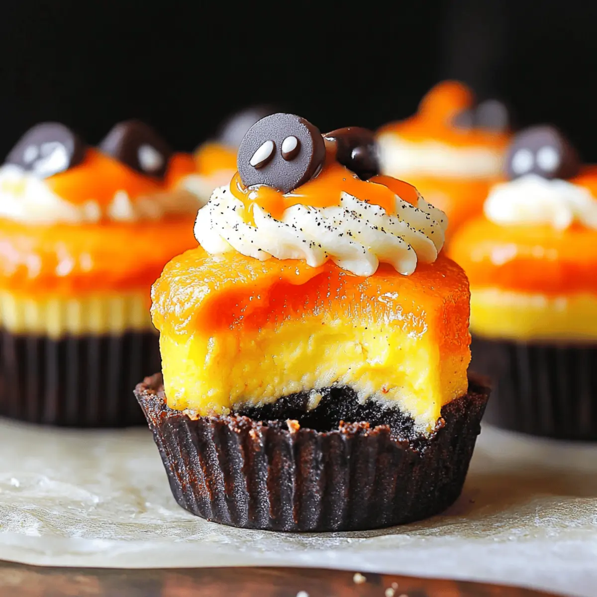 Mini Candy Corn Cheesecakes