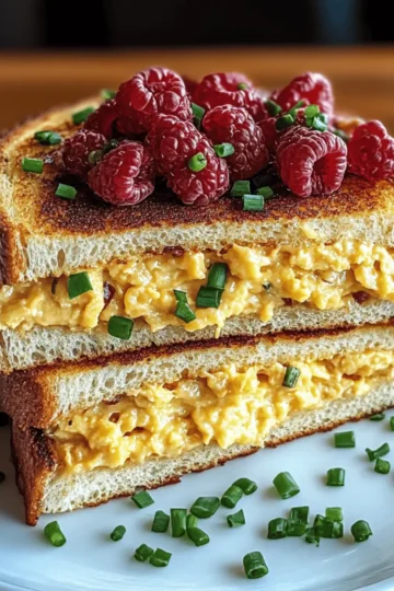 Breakfast Grilled Cheese with Scrambled Eggs and Bacon