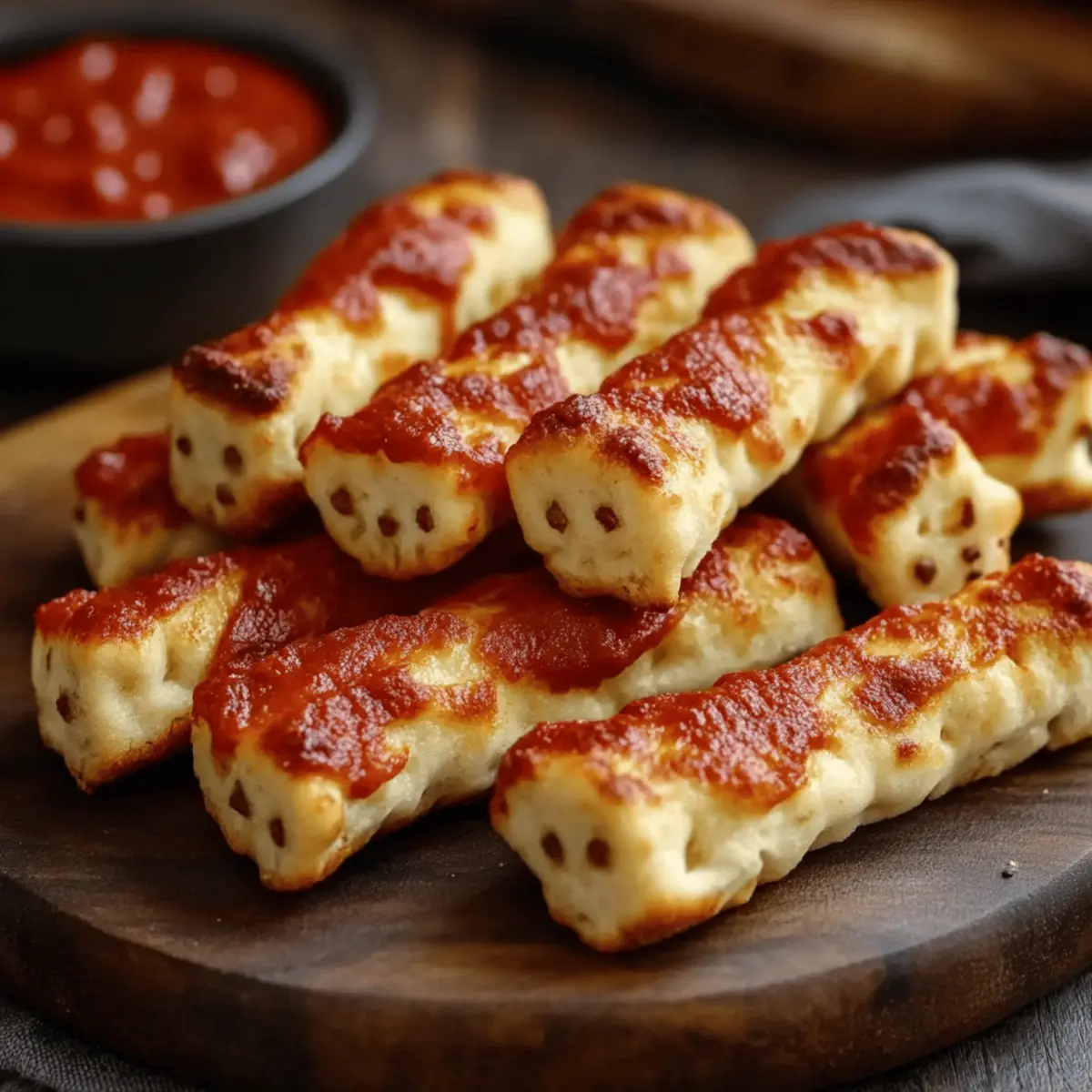 Cheesy Halloween Breadstick Bones