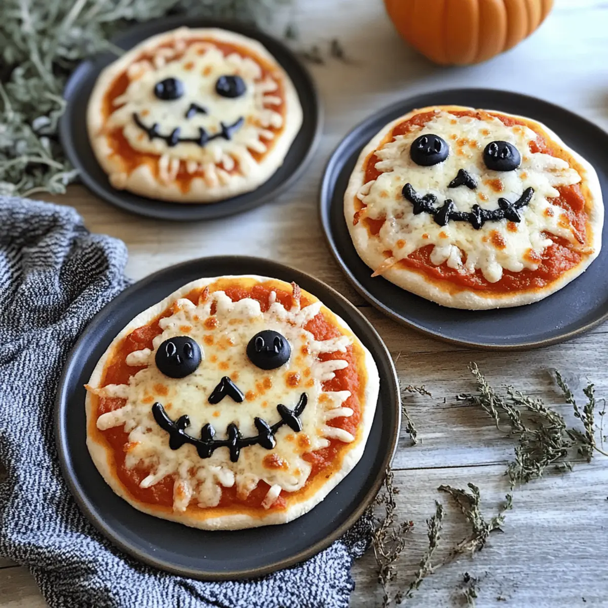 Halloween Mini Pizzas
