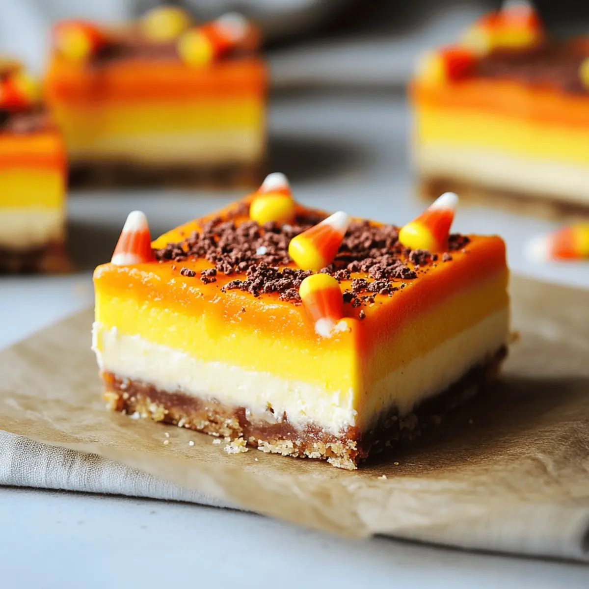 Candy Corn Cheesecake Bars